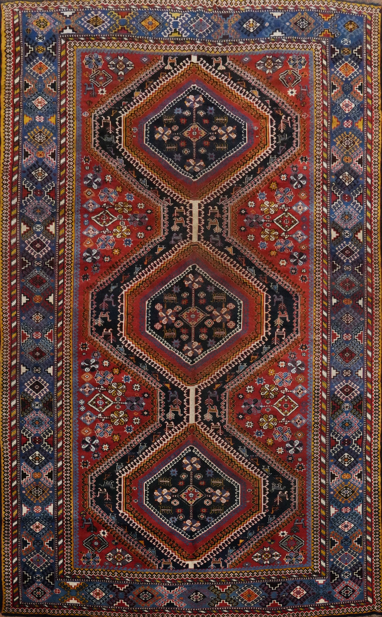 Antique Vegetable Dye Yalameh Persian Area Rug 8x11