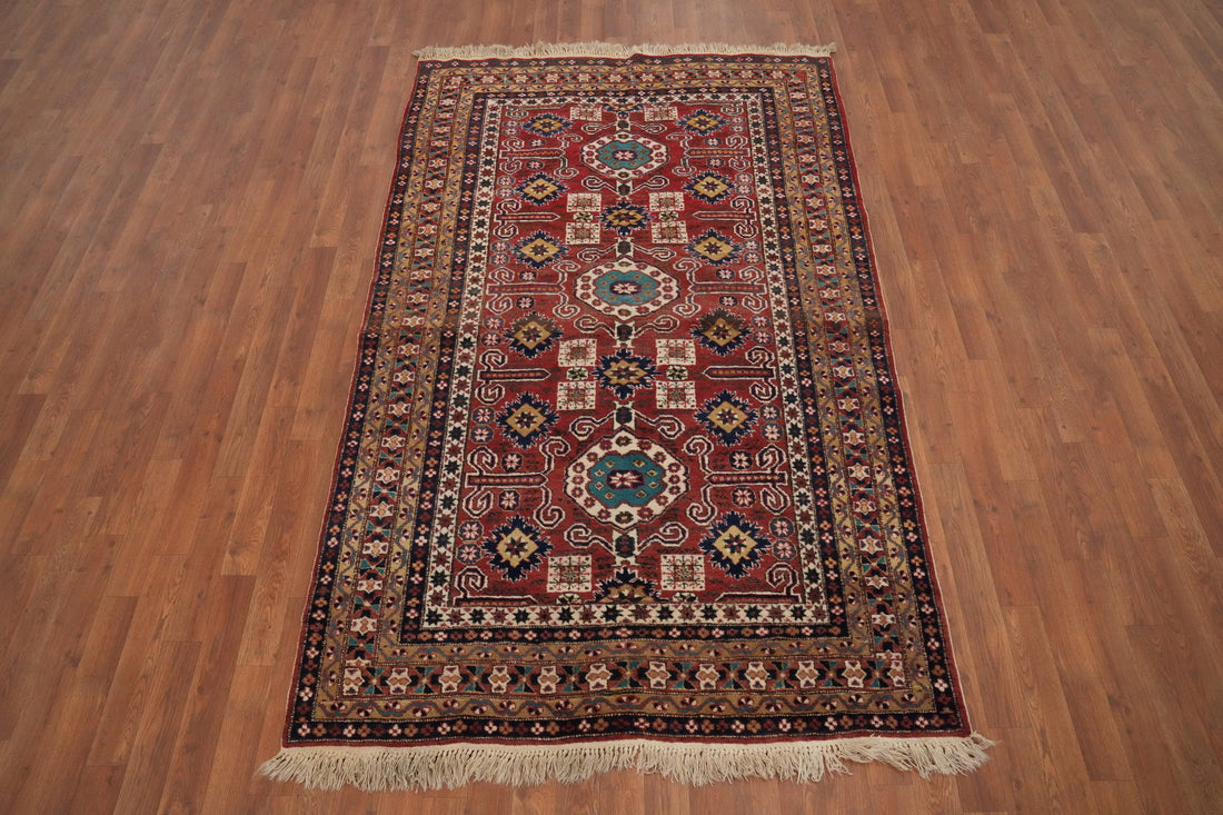 Vintage Geometric Ardebil Persian Rug 4x7