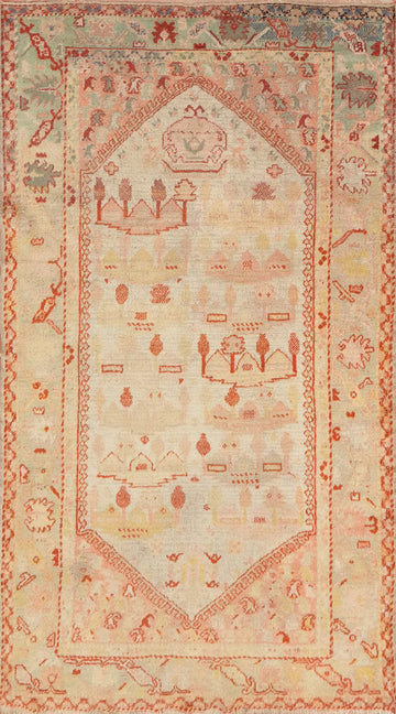 Pre-1900 Antique Oushak Vegetable Dye Rug 4x7