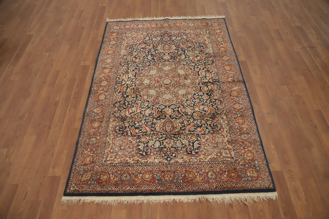 100% Silk Antique Hereke Turkish Rug 4x6