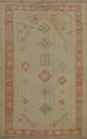 Vegetable Dye Wool Kilim Handwoven Rug 5x7