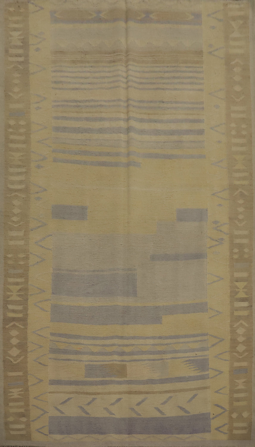 Vegetable Dye Wool Kilim Handwoven Area Rug 5x8