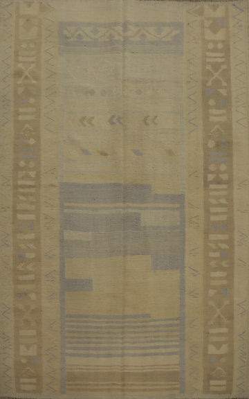 Vegetable Dye Wool Kilim Handwoven Rug 5x7