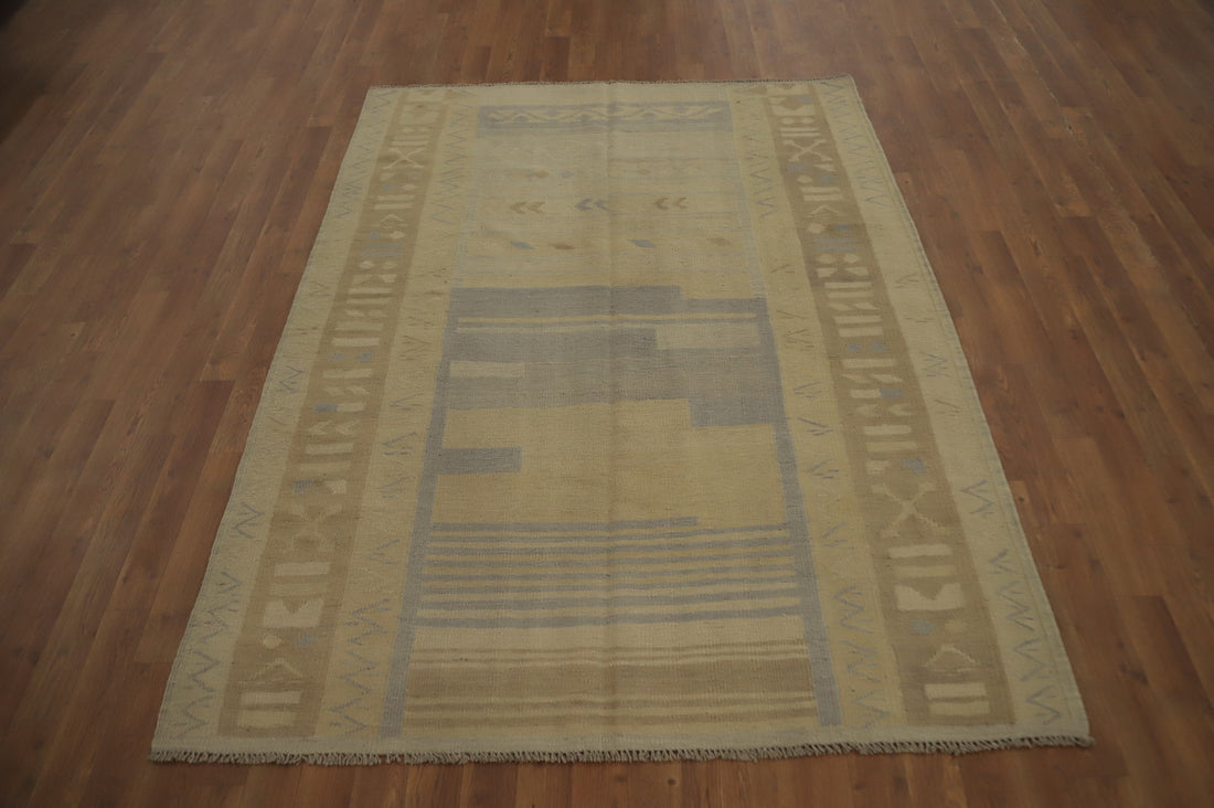 Vegetable Dye Wool Kilim Handwoven Rug 5x7