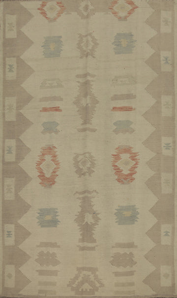 Vegetable Dye Wool Kilim Handwoven Rug 5x7