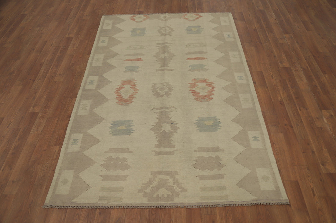 Vegetable Dye Wool Kilim Handwoven Rug 5x7