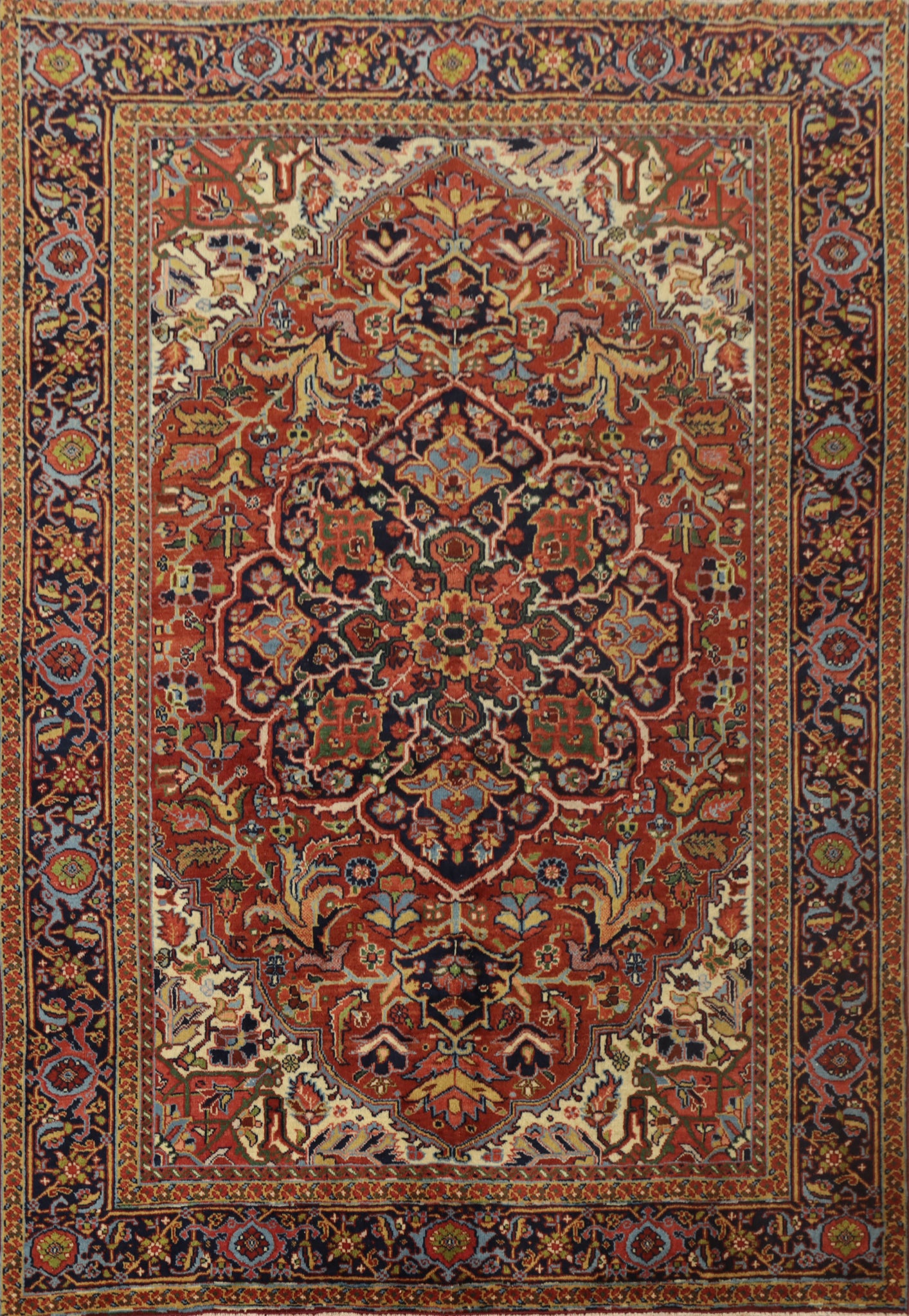 Vegetable Dye Heriz Persian Area Rug 6x9