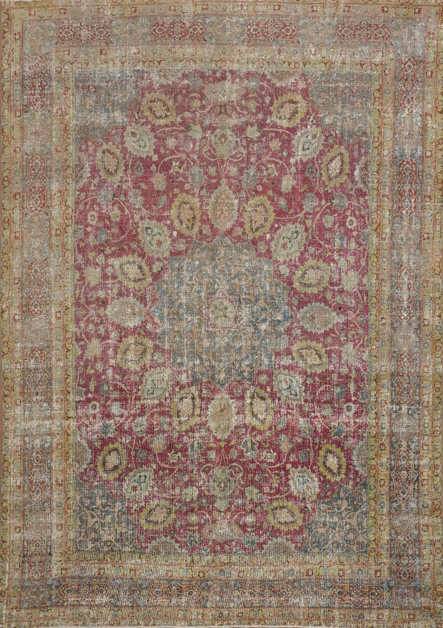 Antique Vegetable Dye Tabriz Persian Large Rug 11x14