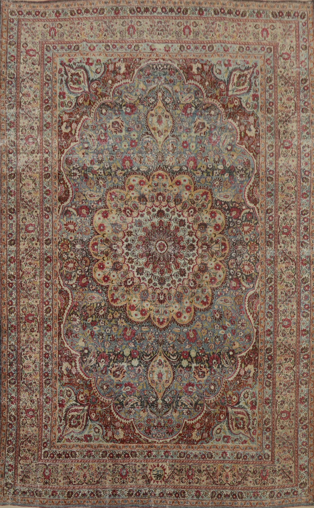 Pre-1900 Vegetable Dye Dorokhsh Persian Area Rug 7x10