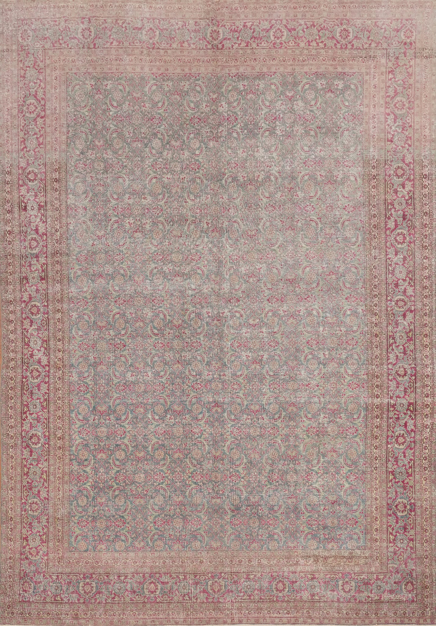 Antique Vegetable Dye Tabriz Persian Area Rug 9x12