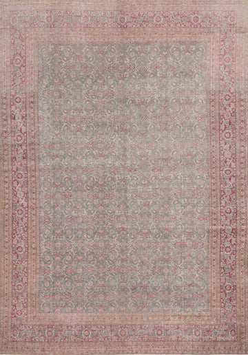 Antique Vegetable Dye Tabriz Persian Area Rug 9x12