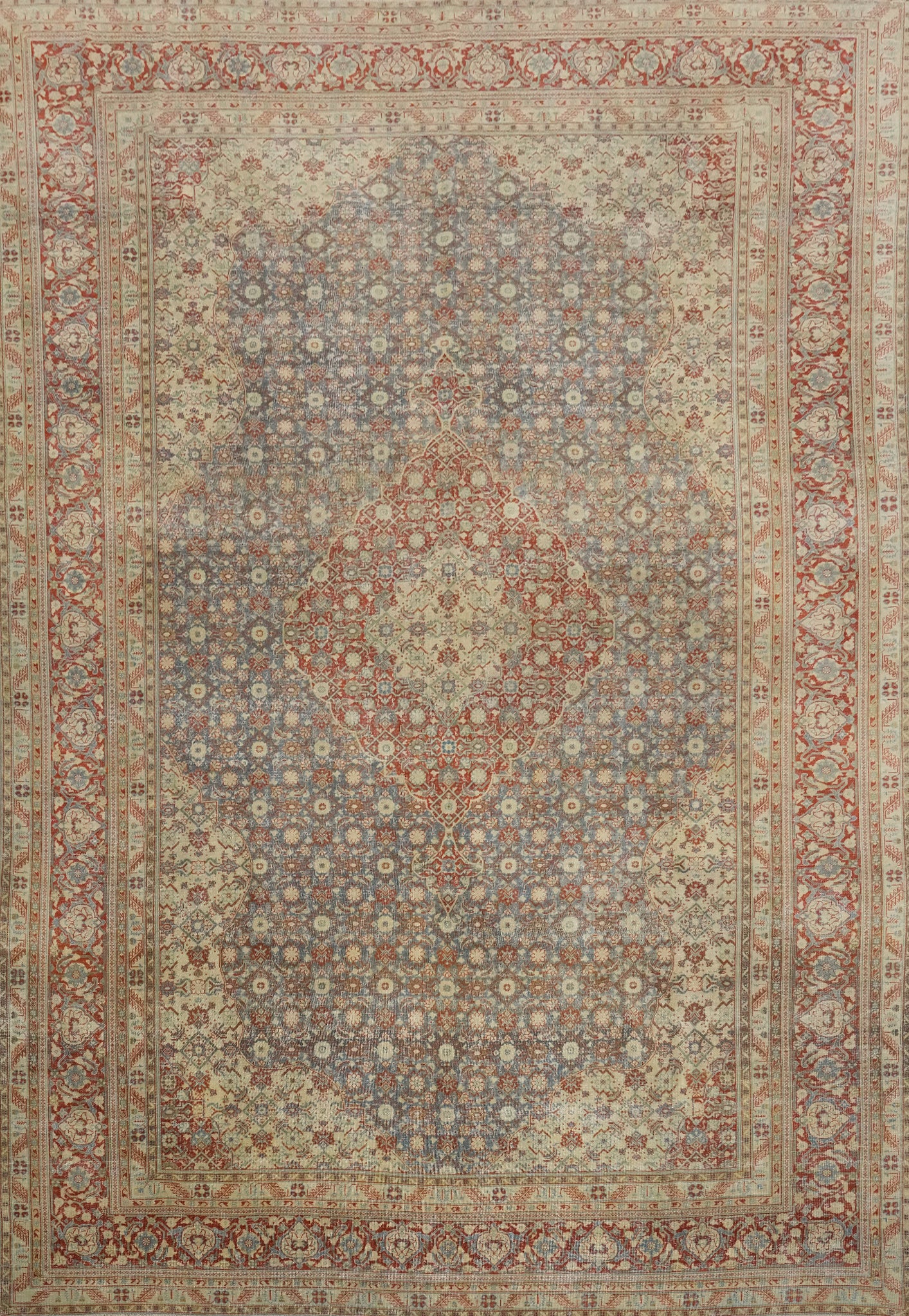 Antique Vegetable Dye Tabriz Persian Area Rug 10x13