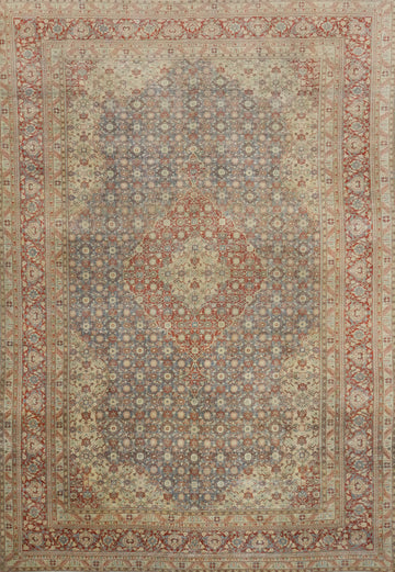 Antique Vegetable Dye Tabriz Persian Area Rug 10x13