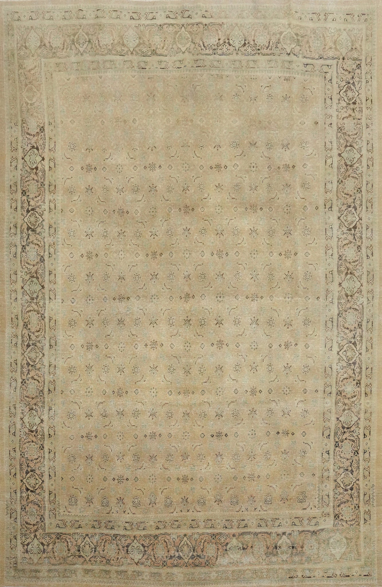 Antique Vegetable Dye Mahal Persian Area Rug 9x13