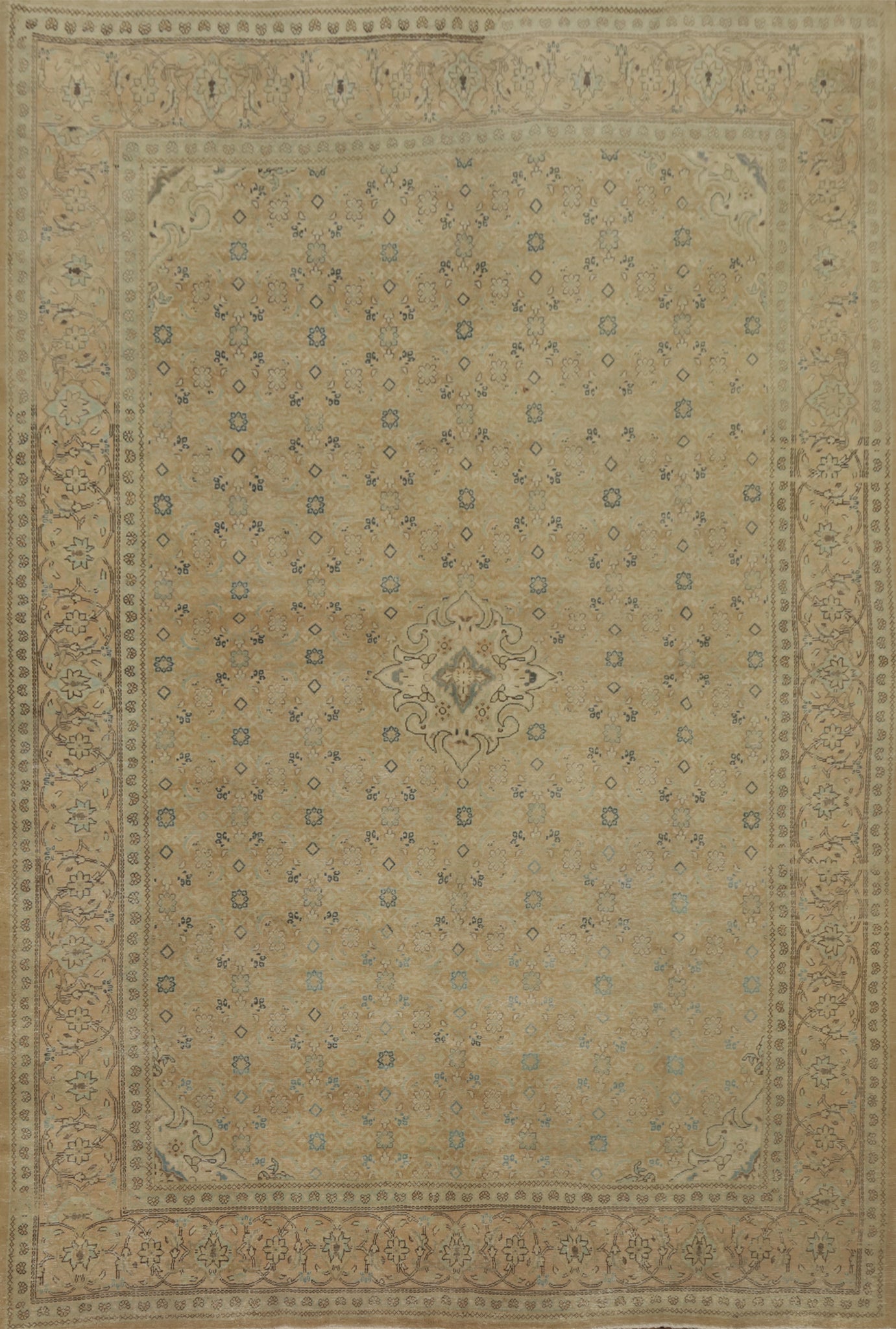 Antique Vegetable Dye Tabriz Persian Area Rug 10x13