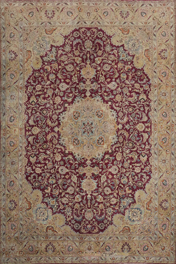 Antique Vegetable Dye Kashan Persian Area Rug 10x13
