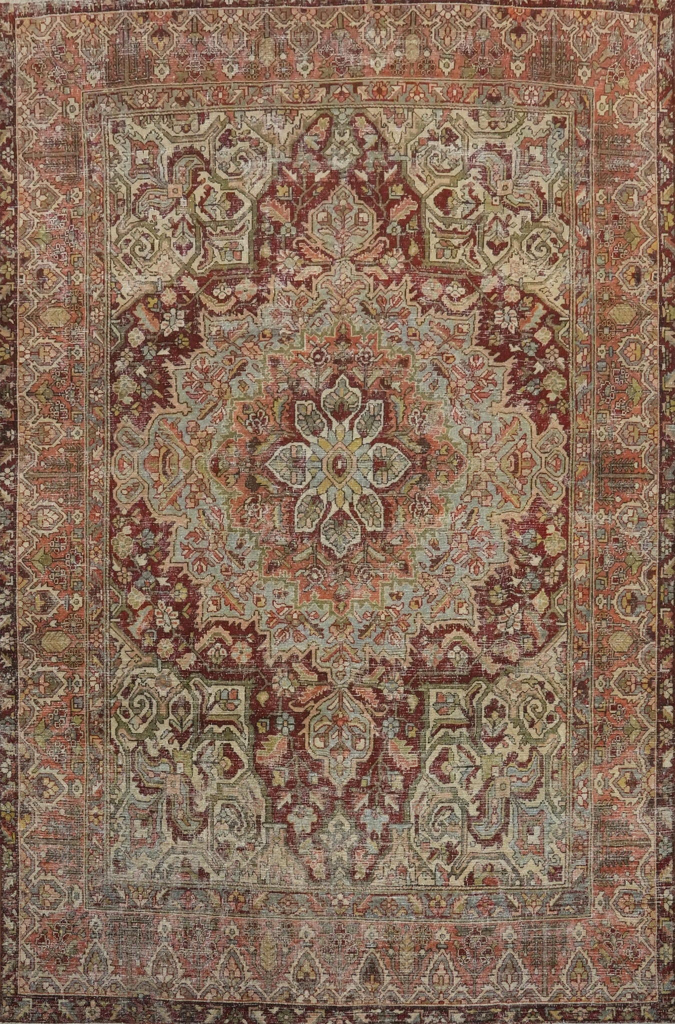 Antique Wool Bakhtiari Persian Area Rug 9x11