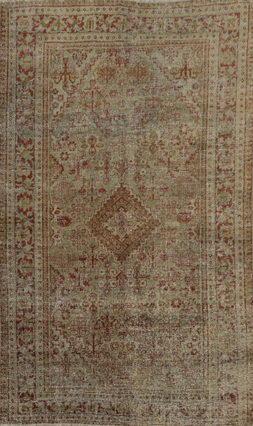 Antique Geometric Tabriz Persian Rug 4x7