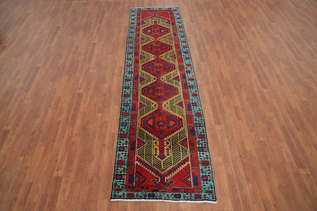 Geometric Ardebil Persian Runner Rug 3x11