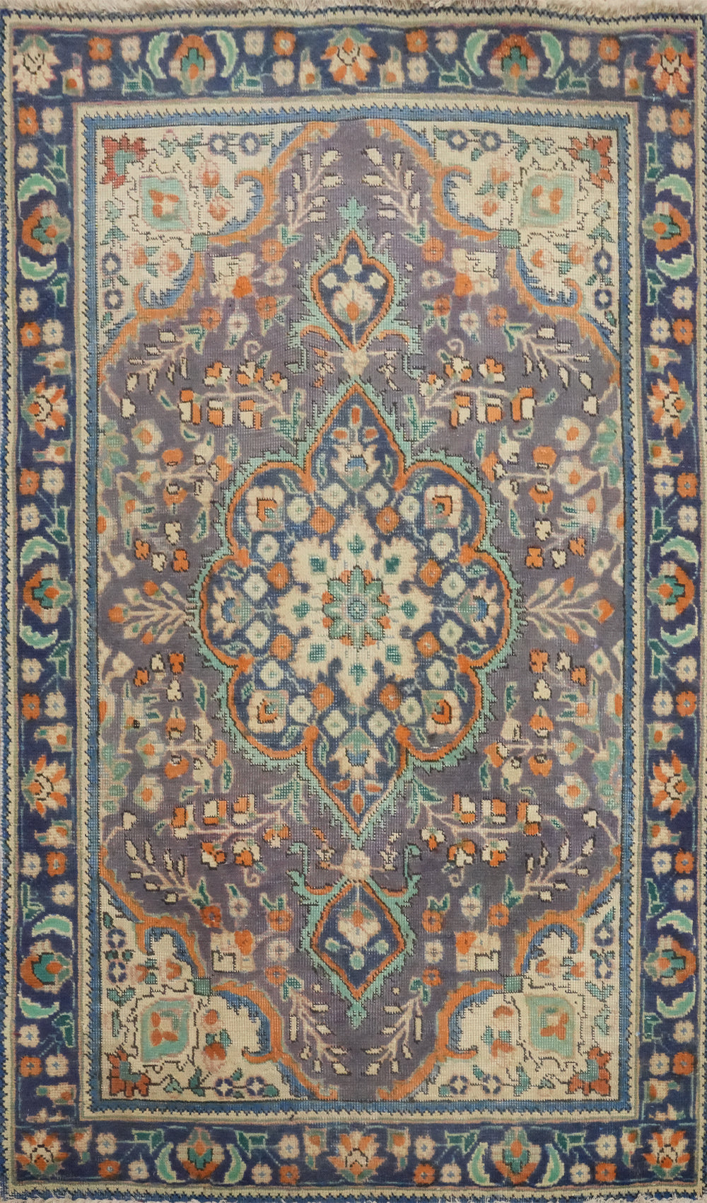 Vintage Floral Tabriz Persian Rug 3x5