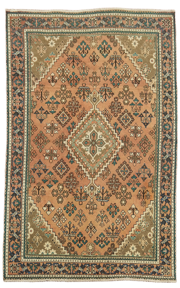 Vintage Geometric Joshaghan Persian Rug 4x7