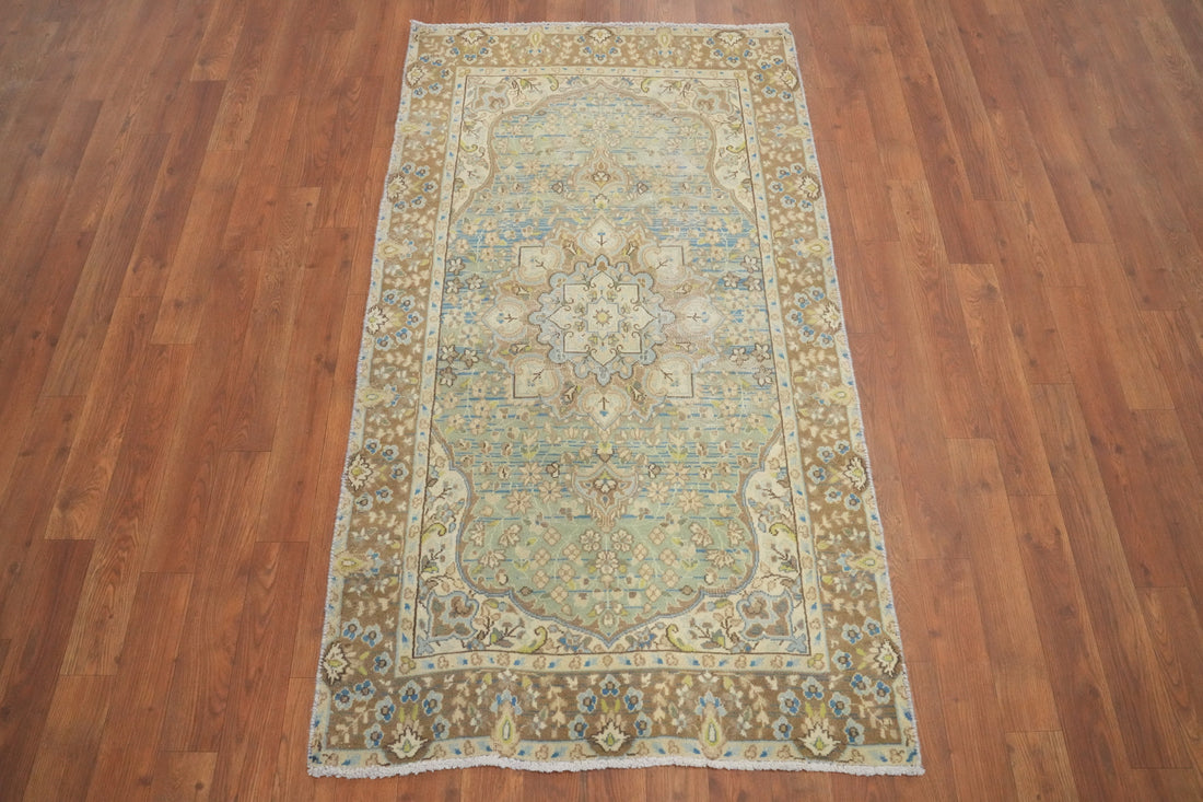 Handmade Vintage Wool Kerman Persian Rug 3x5