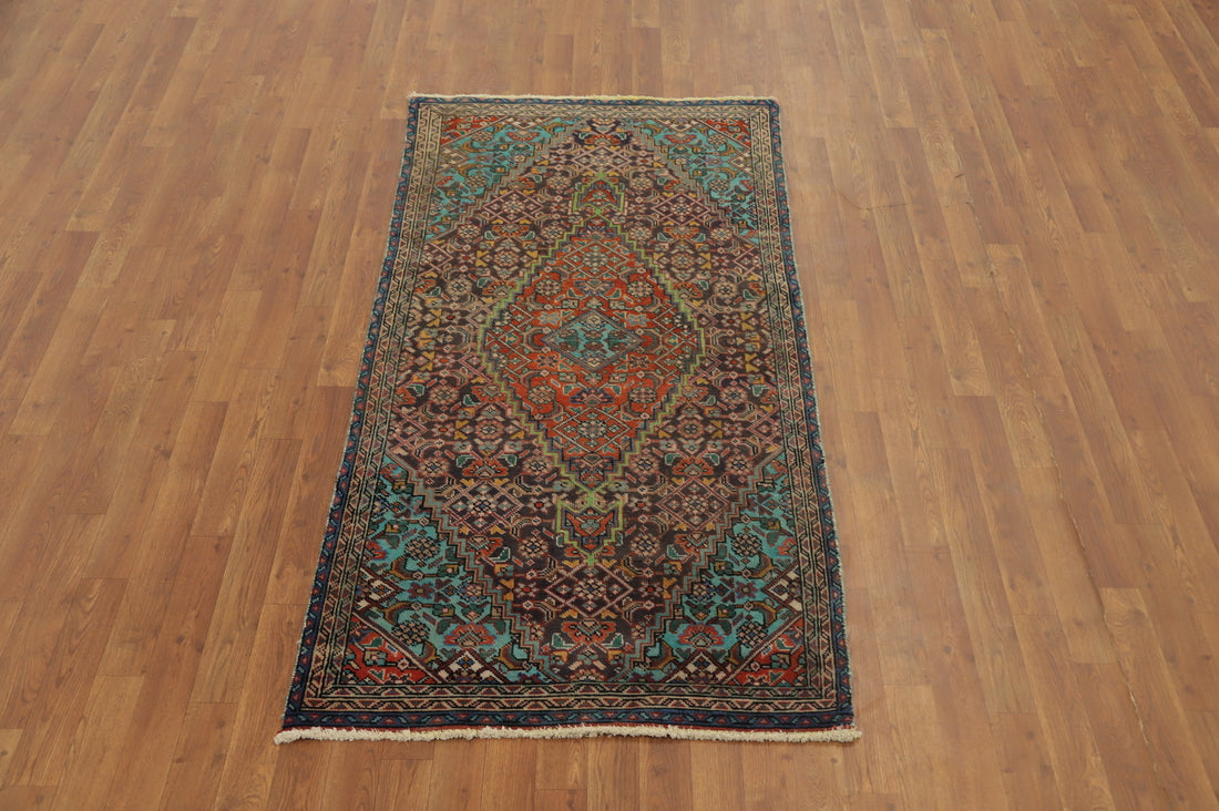 Vintage Geometric Tabriz Persian Rug 3x6