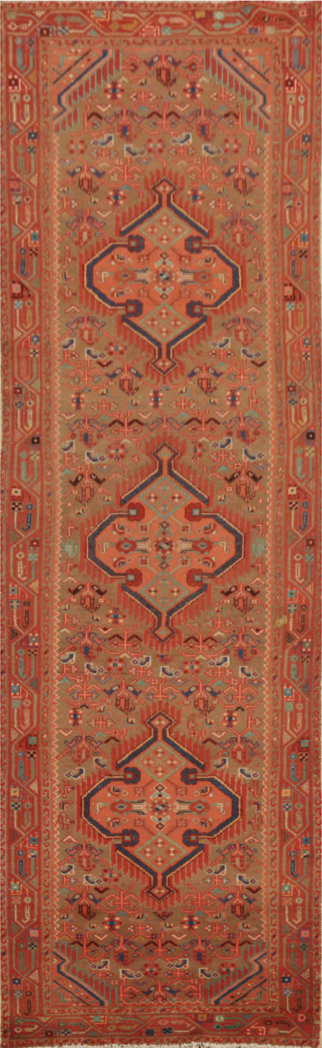 Geometric Mahal Persian Runner Rug 3x10