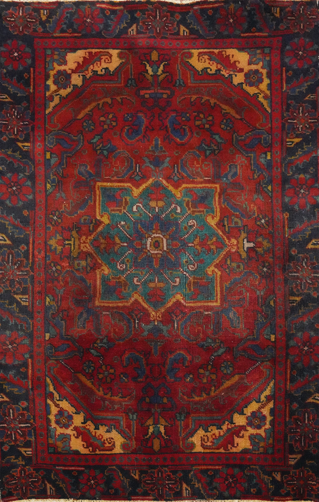 Handmade Wool Heriz Persian Rug 3x4
