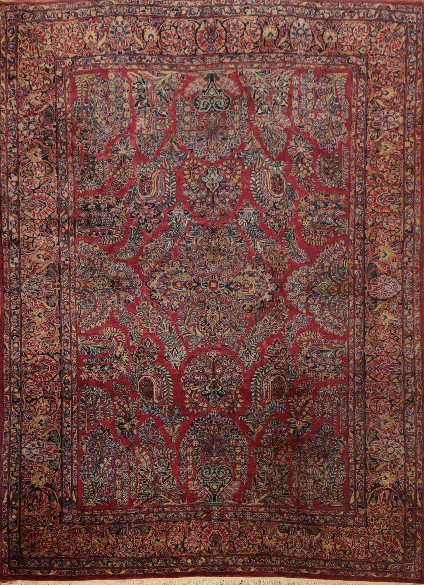 Antique Vegetable Dye Sarouk Persian Area Rug 9x12