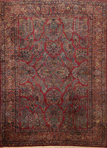 Antique Vegetable Dye Sarouk Persian Area Rug 9x12