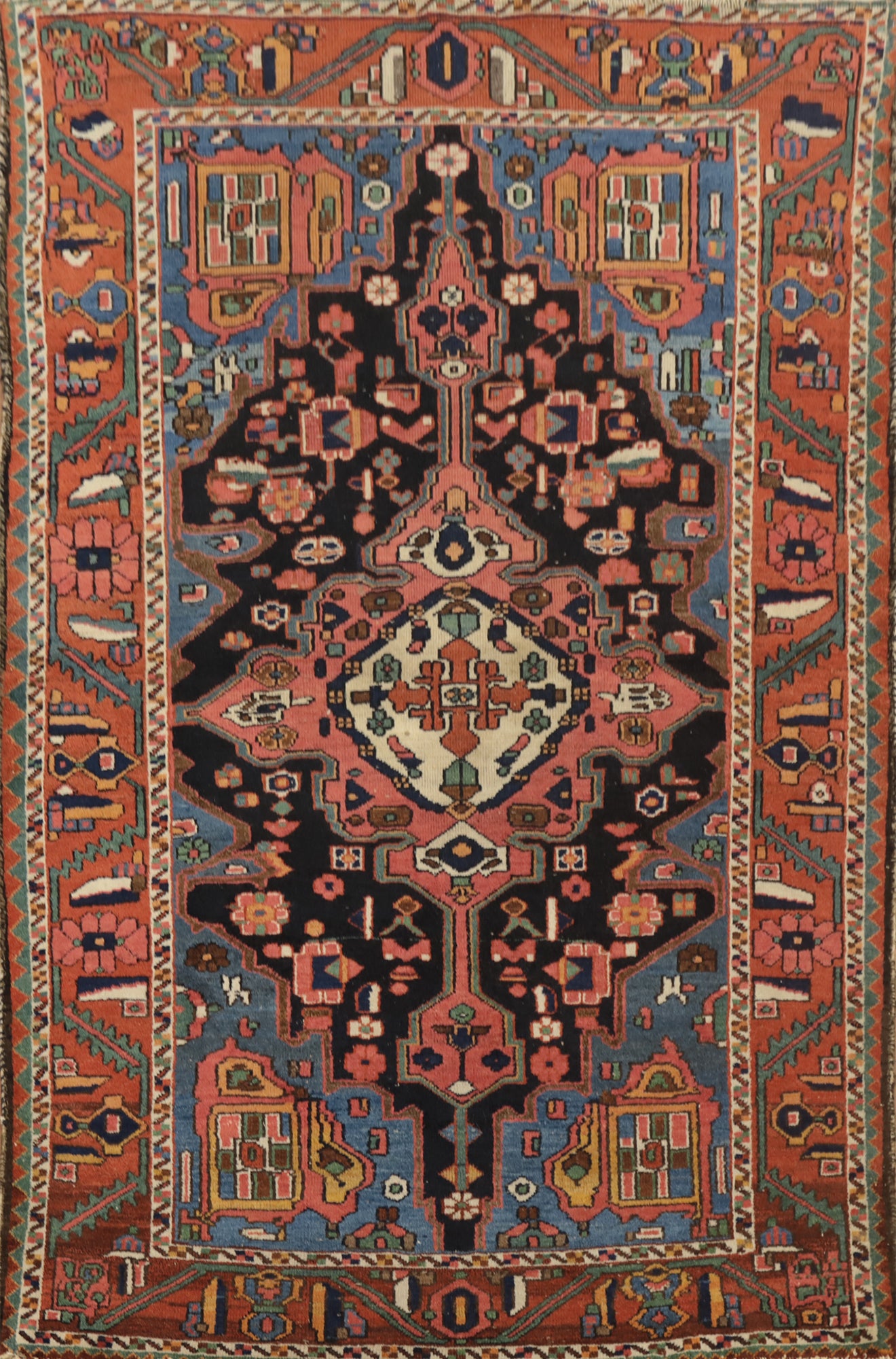 Handmade Wool Bakhtiari Persian Rug 5x7
