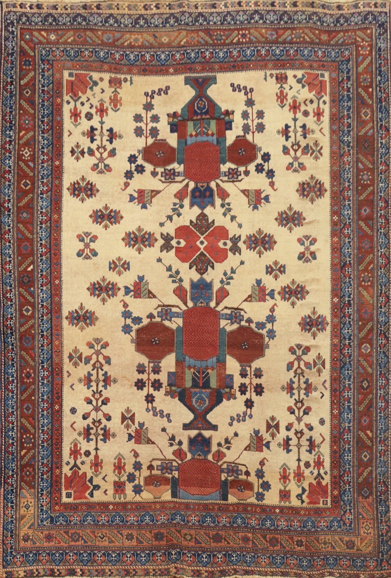 Antique Vegetable Dye  Sirjan Persian Rug 5x7