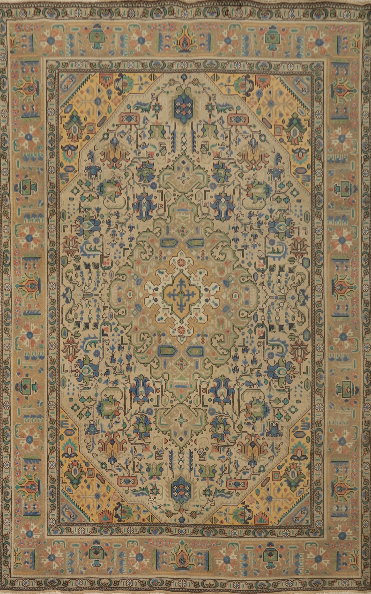 Handmade Wool Tabriz Persian Area Rug 6x10