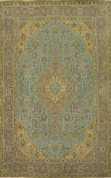 Vintage Wool Tabriz Persian Area Rug 7x10