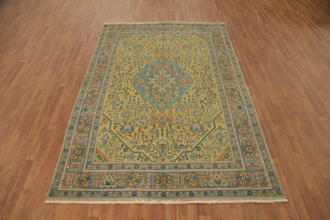 Handmade Wool Tabriz Persian Area Rug 6x9