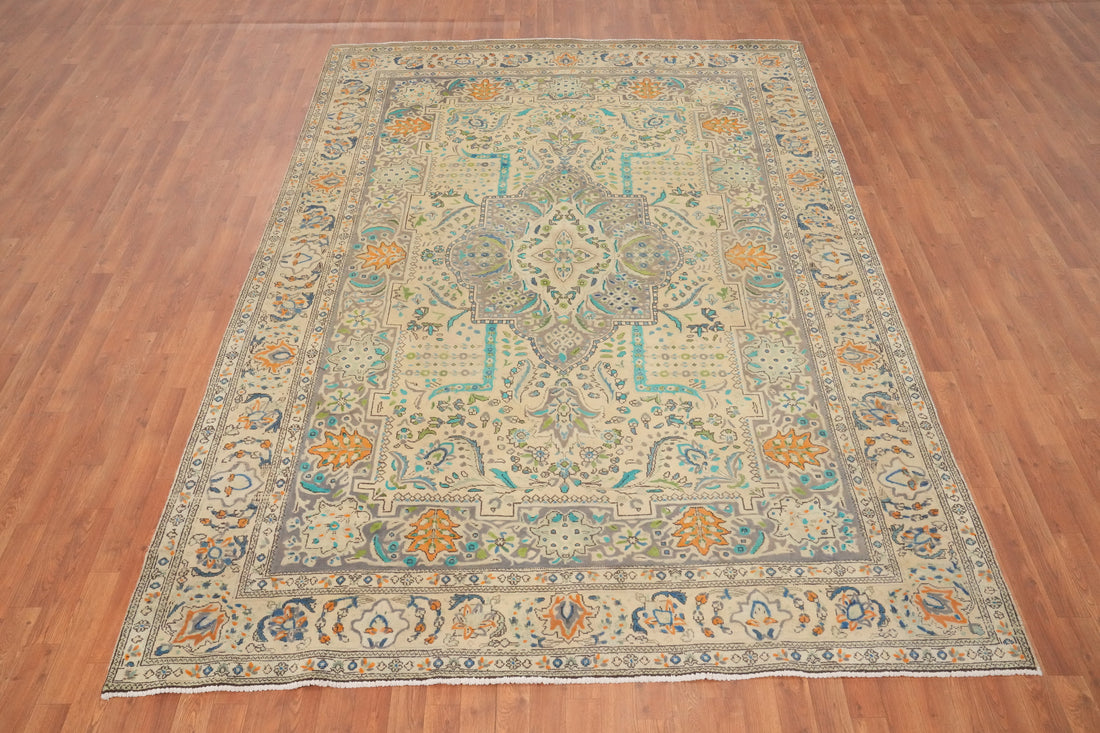 Traditional Wool Floral Tabriz Persian Area Rug 7x10