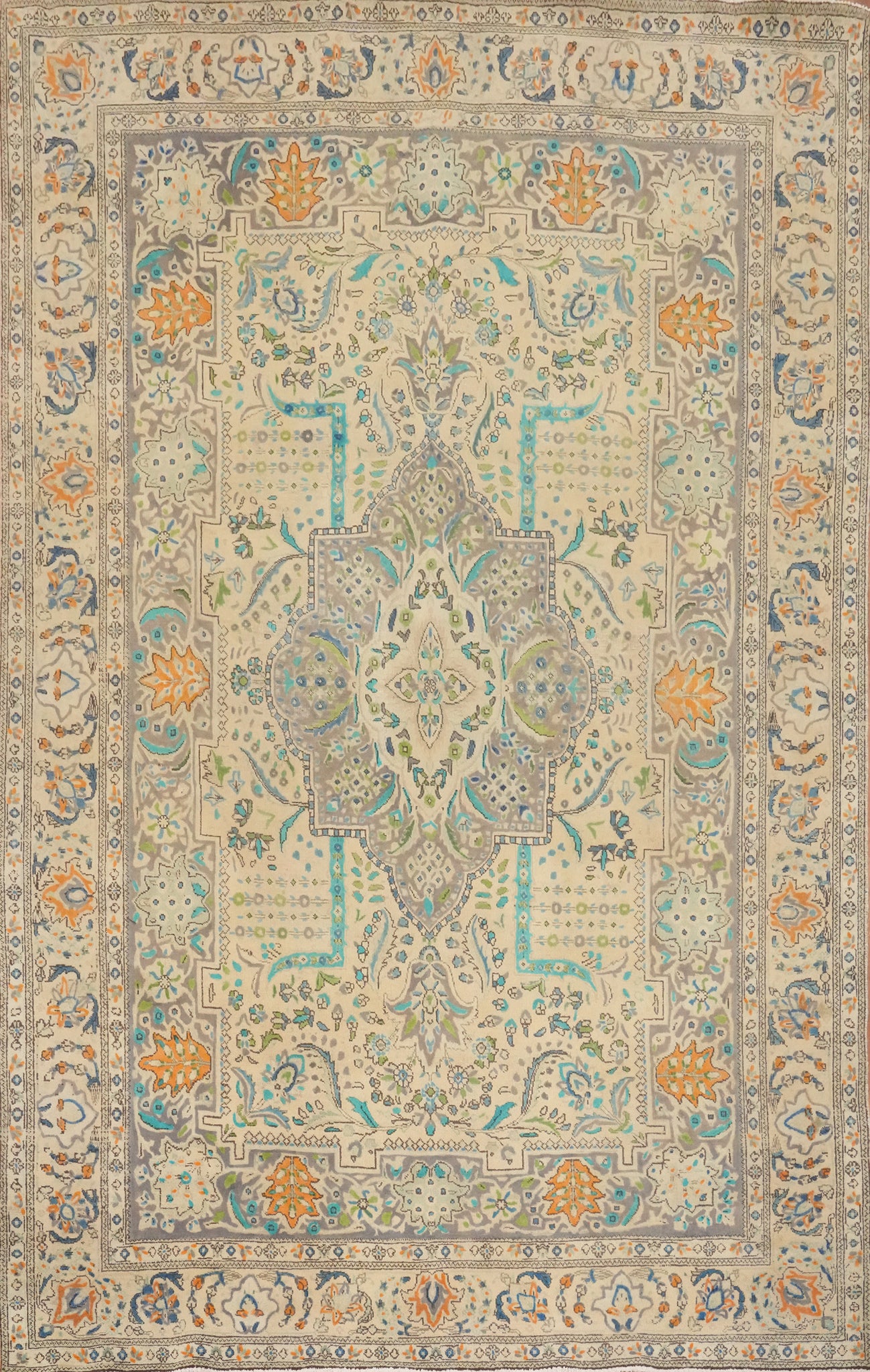 Traditional Wool Floral Tabriz Persian Area Rug 7x10