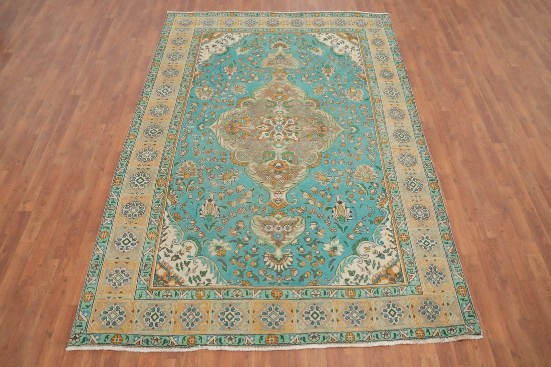 Traditional Wool Tabriz Persian Area Rug 6x9