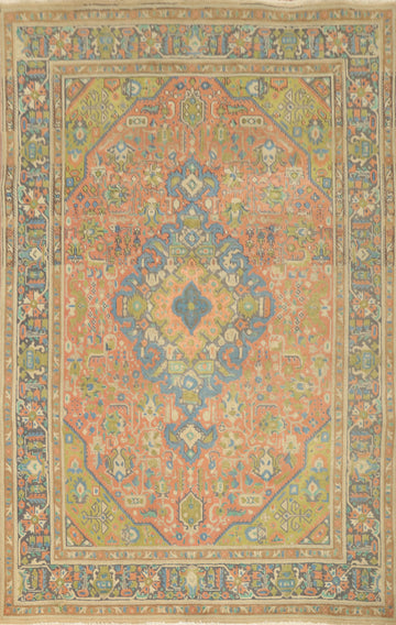 Vintage Wool Tabriz Persian Area Rug 6x9