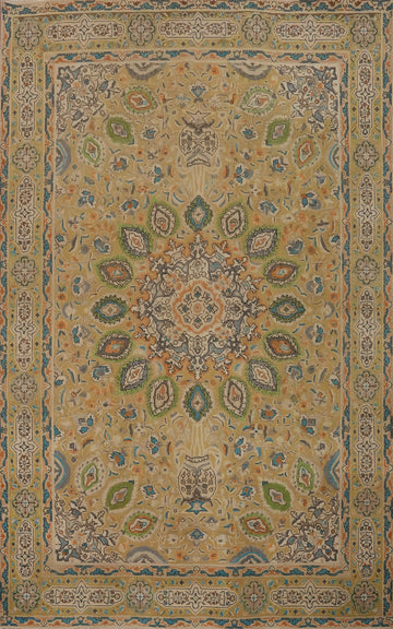 Vintage Medallion Wool Tabriz Persian Area Rug 6x10