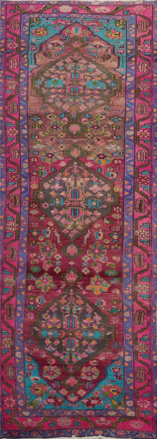 Handmade Wool Ardebil Persian Runner Rug 3x11