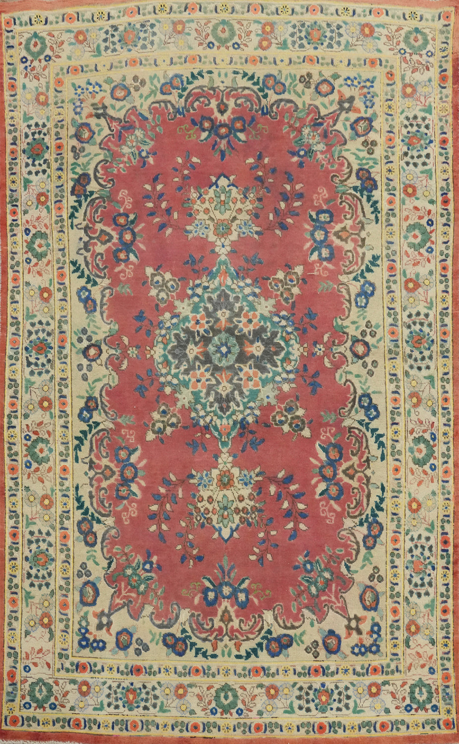Traditional Wool Floral Tabriz Persian Rug 4x7