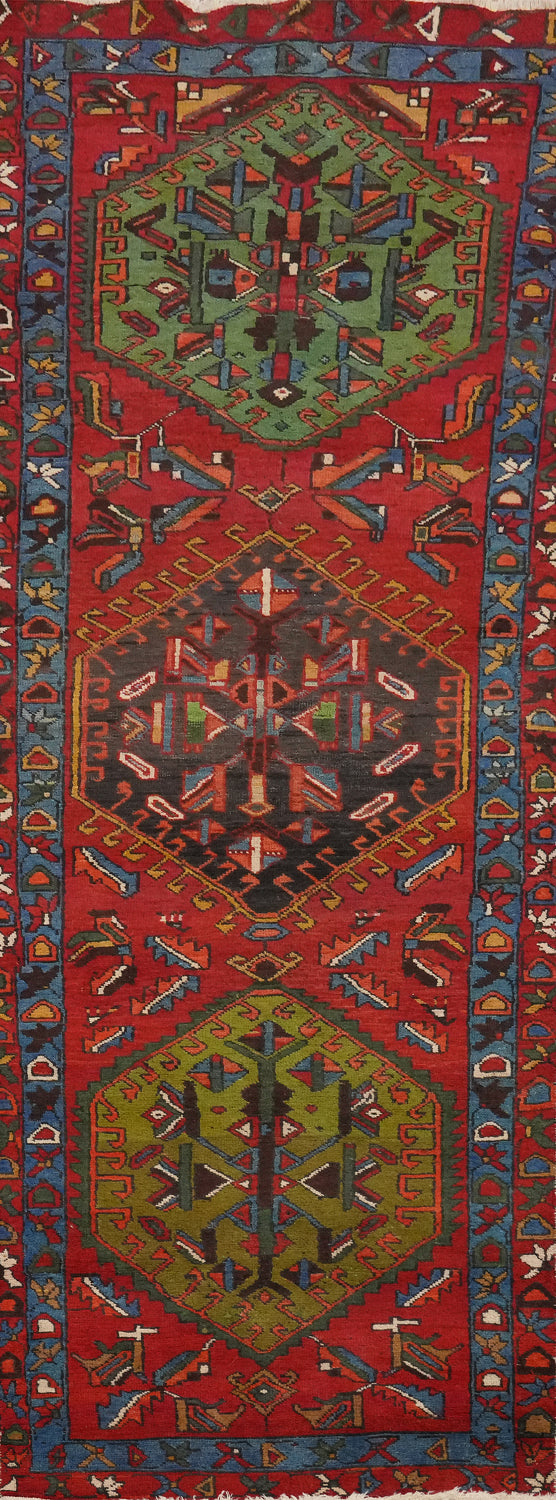 Geometric Heriz Persian Runner Rug 3x10