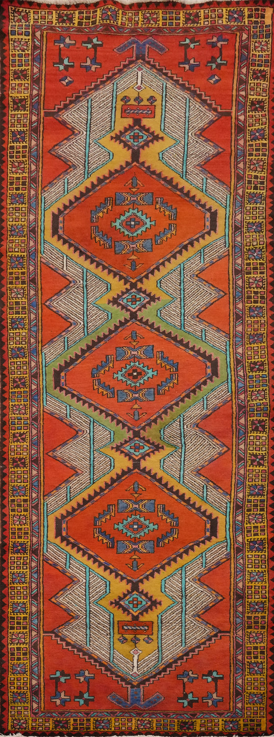 Handmade Wool Ardebil Persian Runner Rug 3x10
