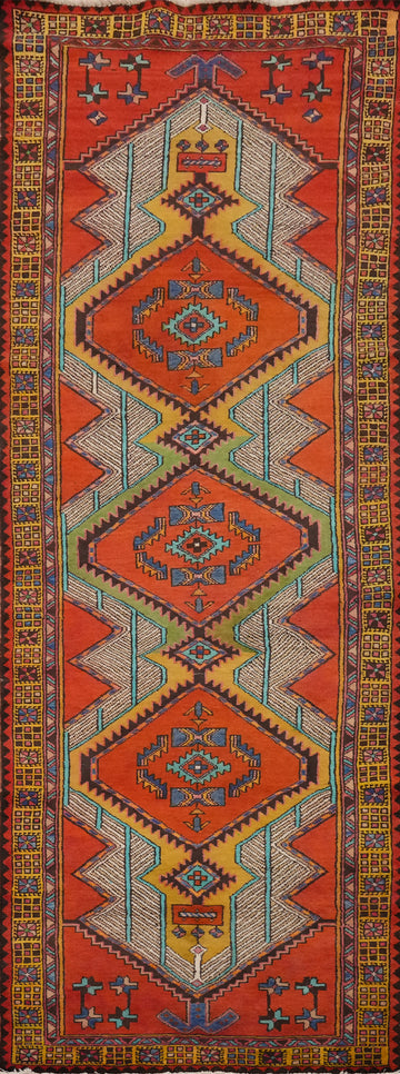 Handmade Wool Ardebil Persian Runner Rug 3x10