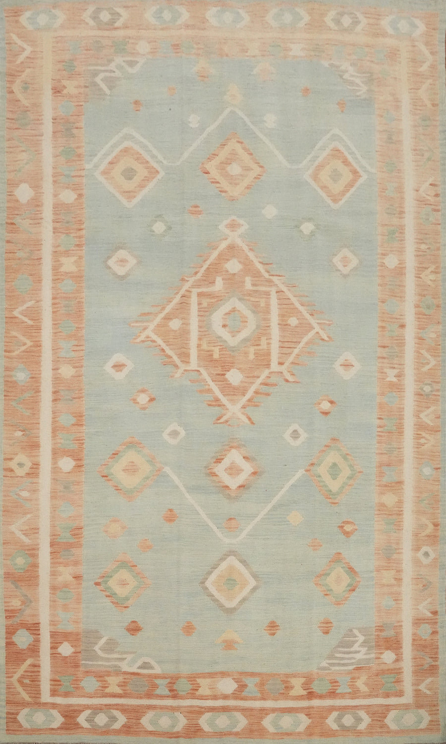 Vegetable Dye Wool Kilim Handwoven Area Rug 6x10