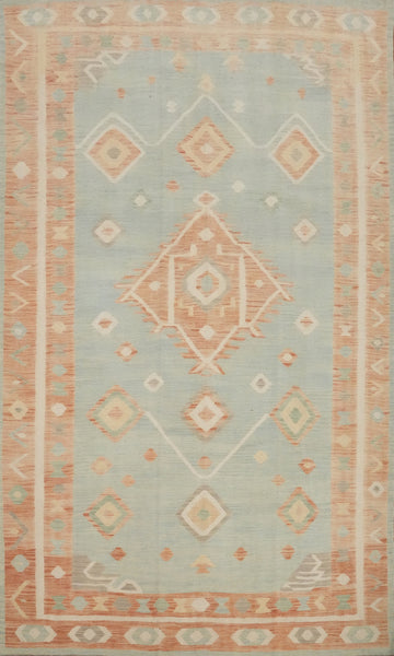 Vegetable Dye Wool Kilim Handwoven Area Rug 6x10