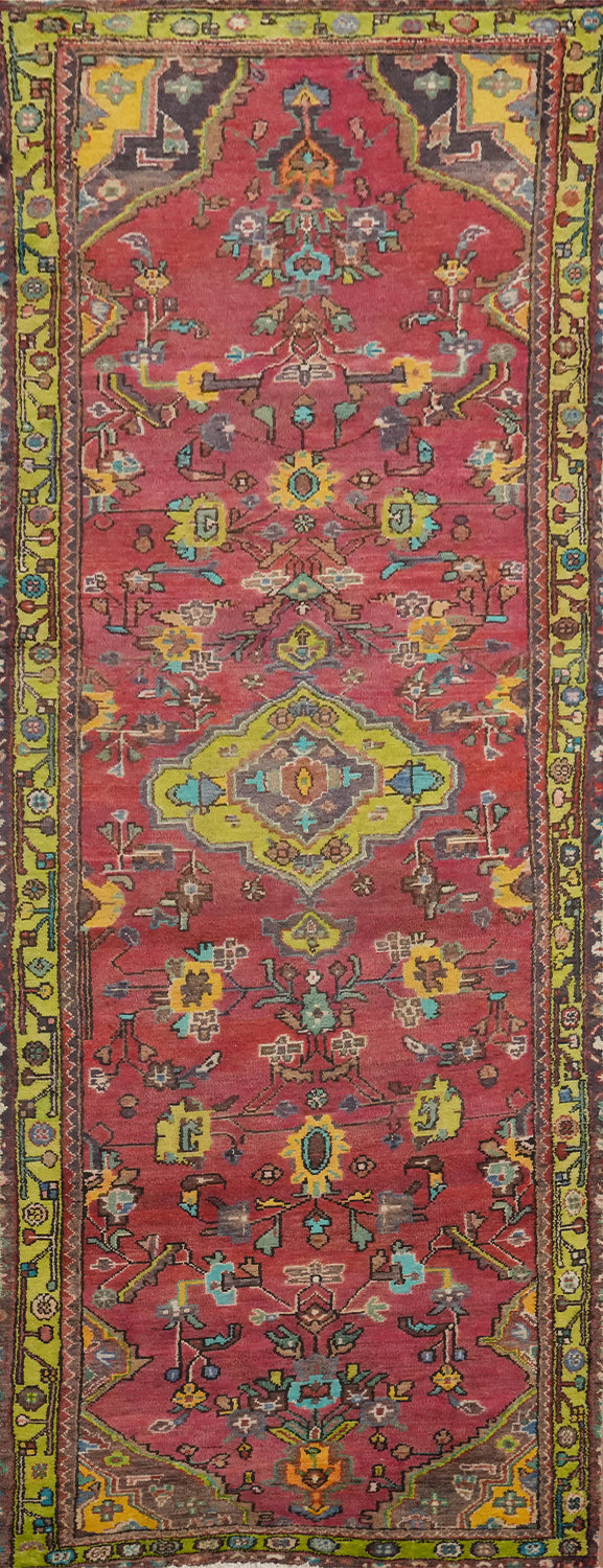 Handmade Wool Heriz Persian Runner Rug 3x10