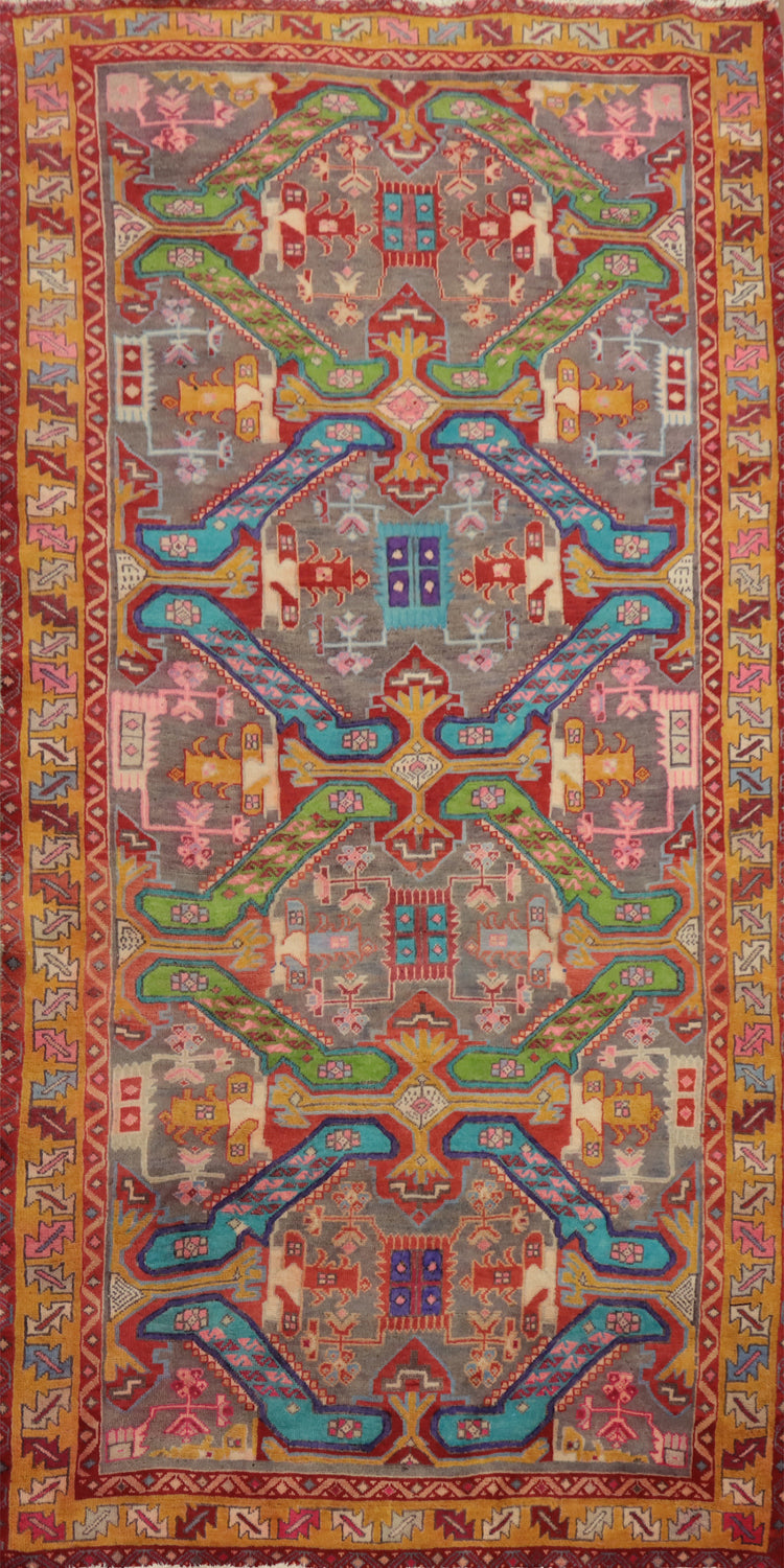 Tribal Geometric Meshkin Persian Rug 4x8